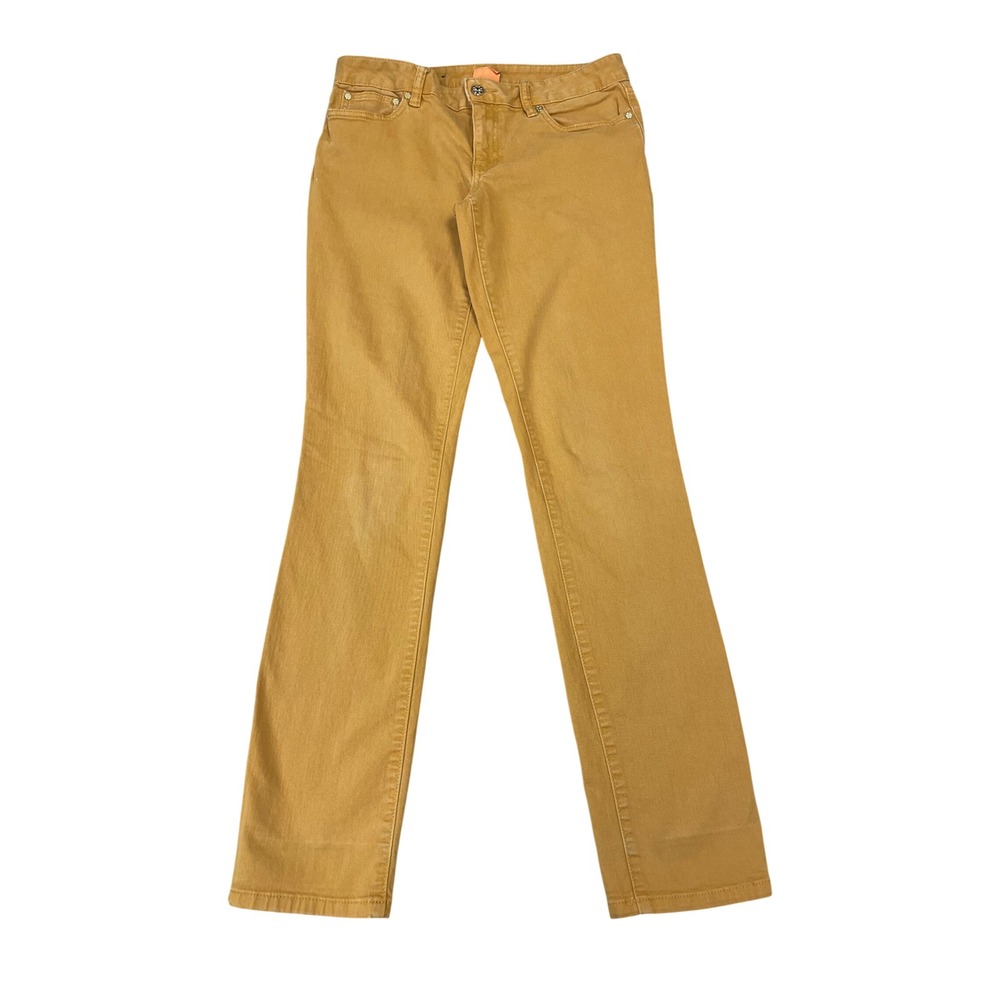 Tory Burch Ivy Super Skinny Jeans Mustard Yellow Denim Size 29 Casual Fall